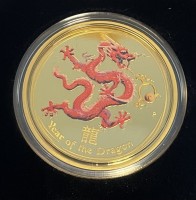 1 oz Gold Proof - COLOR 2012 Dragon / Drache Perth Mint inkl. Box / COA ( COA NUMMER 2 )