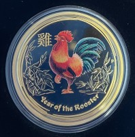 1 oz Gold Proof - COLOR 2017 Hahn / Rooster Perth Mint inkl. Box / COA