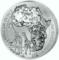 1 oz Silber Ruanda " Giraffe  " 2018 ( diff.besteuert nach §25a UStG )