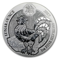 1 oz Silber Ruanda Lunar " Hahn / Rooster " in Folie ( diff.besteuert nach §25a UStG )