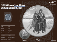 5 X 1 oz Silber Südkorea 2019 4 X Scrofa + 1 X Scrofa Ghost - max 40.000 und 10.000