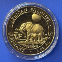 1 oz Gold Somalia Elefant " 2011 " in Kapsel