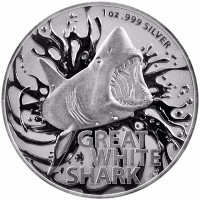1 oz Silber Australien Great White Shark 2021 " Dangerous Animals Series " in Kapsel ( diff.besteuert nach §25a UStG )