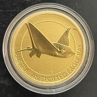 1/4 oz Gold Perth Mint " 2021 Spotted Eagle Ray / Adler-Rochen " in Kapsel