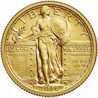 1/4 USA Gold Standing Liberty 2016 Centennial Gold Coin