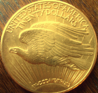 20 Dollar USA Saint Gaudens / Statue 1914 ( 30,09 Gramm Gold fein )