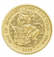 1/4 oz Gold Royal Mint / United Kingdom " Royal Tudor Beast Yale of Beaufort "