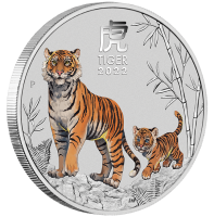 5 oz Silber Lunar Tiger 2022 Color Perth Mint ( diff.besteuert nach §25a UStG )