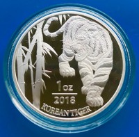 1 oz Silber Korea " Tiger " in Kapsel 2018 1te Ausgabe - max Auflage 30.000