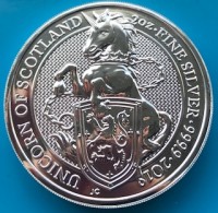 10 X 2 oz Silber Royal Mint Queen's Beast Unicorn - erste Ausgabe  ( diff.besteuert nach §25a UStG )