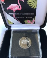 1/4 oz Platin Barbados " Flamingo 2020 " in Kapsel + Box / COA - max 399 Mintage ( inkl. gesetzl. Mwst )