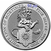 10 oz Silber Royal Mint / Queen's Beast " Lion of Mortimer " in Kapsel ( diff.besteuert nach §25a UStG )