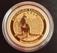 1/10 oz Gold Känguru " Chinese Privy " 2014 - Auflage 3591 Stk