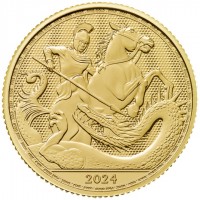 1/4 oz Gold Royal Mint / United Kingdom "St. Georg and the Dragon  " 2024