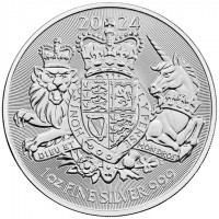 1 oz Silber Grossbritannien Royal Arms 2024 /  Charles III Effigy  ( diff.besteuert nach §25a UStG )