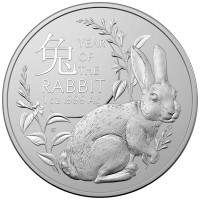 1 oz Silber Royal Australian Mint Lunar Rabbit / Hase 2023 in Kapsel - max. 50.000 Stk ( diff.besteuert nach §25a UStG )