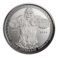 1 oz Silber Kongo Gorilla / Silberrücken 2022 Scottsdale Mint USA  ( diff.besteuert nach §25a UStG )