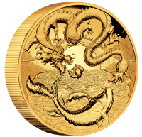 1 oz Gold Perth Mint Dragon and Koi High Relief inkl. Box / COA max. 250