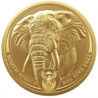 1 oz Gold Rand Refinery " Big Five Elefant 2022 BU "