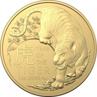 1 oz Gold Lunar Tiger 2022 - Royal Australian Mint - max 5.000