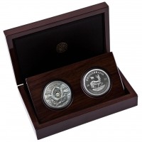 2 X 1 oz Silber Büffel/Buffalo Big Five & Krügerrand Privy Buffalo South African Mint / 1te Serie - max 1000 ( diff.besteuert nach §25a UStG )