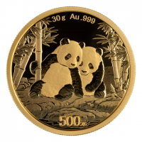 30 Gramm Gold Panda 2026 in Folie - 500 Yuan