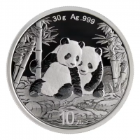 30 Gramm Silber Panda 2026 China in Original-Kapsel