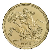 2026 Grossbritannien / UK Full Sovereign - Charles III mit 7,32 Gramm Gold fein in Gelbgold ( Inschrift:  „HONI SOIT QUI MAL Y PENSE )