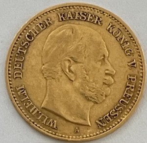 5 Mark Gold Preussen Wilhelm I - 1877 Prägestätte A ( 1,79 Gramm Gold fein )