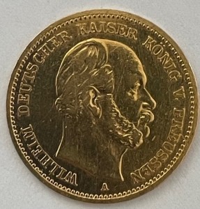 5 Mark Gold Preussen Wilhelm I - 1878 Prägestätte A ( 1,79 Gramm Gold fein )