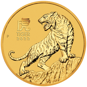 2 oz Gold Perth Mint " Lunar Tiger III 2022 " in Kapsel