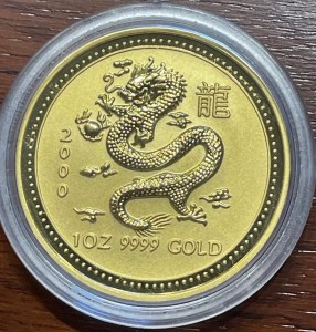 1 oz Gold Australian Perth Mint Lunar Drache 2000 SERIE I in Kapsel