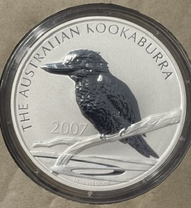 10 oz Silber Kookaburra 2007 in Kapsel ( diff.besteuert nach §25a UStG )