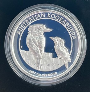 1 oz Silber Kookaburra High Relief 2017 Perth Mint : COA NUMMER: 50 - max. 5000 Stück ( diff.besteuert nach §25a UStG )