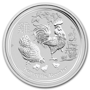 10 oz Silber Lunar II Hahn 2017 in Kapsel ( diff.besteuert nach §25a UStG )