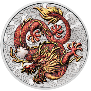1 oz Silber Perth Mint Colored Dragon 2021 - 1te Ausgabe Chinese Myths and Legends series - max 4.000 ( diff.besteuert nach §25a UStG )