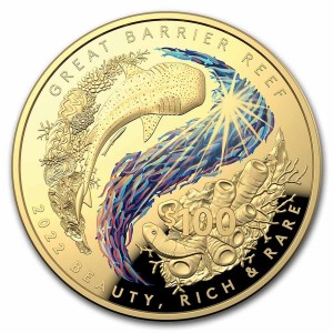 1 oz Gold Royal Australian Mint " domed shaped " Great Barrier Reef inkl. Box COA - max 750 Stk