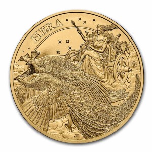 1 oz Gold St. Helena East India Company Goddesses series: Hera and the Peacock inkl. Box & COA ( max 500 Stk )