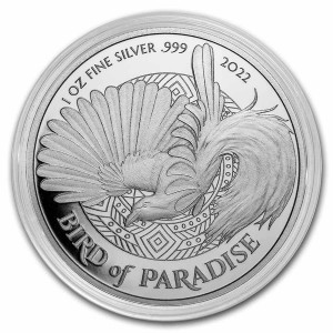 1 oz Silber Papua Neu Guinea Birds of Paradies 2022 in Kapsel - max. 10.000 ( diff.besteuert nach §25a UStG )
