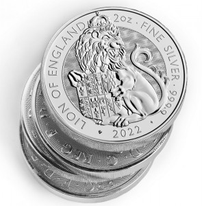 2 oz Silber Royal Mint / United Kingdom " Royal Tudor Beast Lion of England " ( diff.besteuert nach §25a UStG )