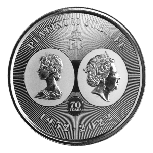 1 oz Silber Prooflike Cayman Islands 2022 " Platinum Jubilee 1952 - 2022  " Scottsdale Mint max. 7.000 ( diff.besteuert nach §25a UStG )