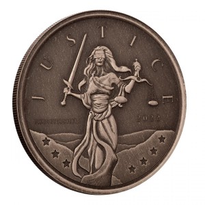 1 oz Antique Finish Silber Gibraltar 2022 " Lady Justice "  ( diff.besteuert nach §25a UStG )