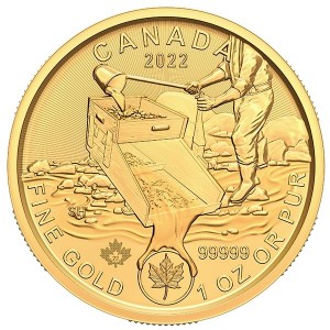 1 oz Gold 99999 Canada Prospecting for Gold 2022 / Klondike / inkl. Sicherheitsmerkmal ( 5 X 9 Gold )