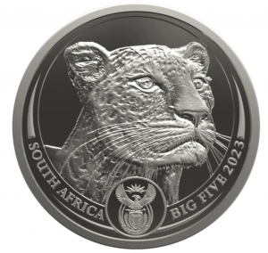 1 oz Platin Big Five Proof Leopard 2023 Südafrika in Box / COA