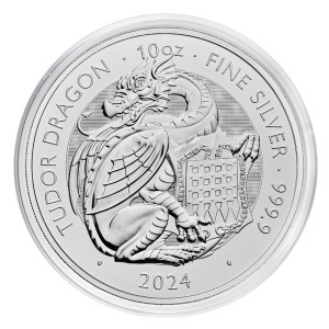 10 oz Silber Royal Mint / United Kingdom " Royal Tudor Beast Welsh Dragon " - max. 7380 outside GB  ( diff.besteuert nach §25a UStG )