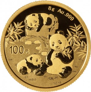 8 Gramm Gold Panda 2025 in Folie - 100 Yuan