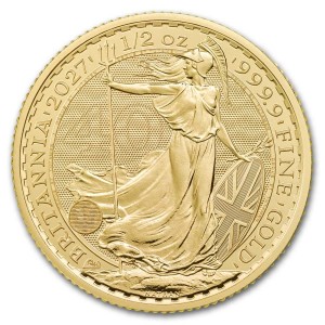 1/2 oz Gold Grossbritannien Britannia 2027 / Neuware - inkl. Wave Privy for 40 Years