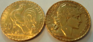 10 Francs Frankreich div. Jahre / Ausgaben ( 2,9 Gramm Gold fein )