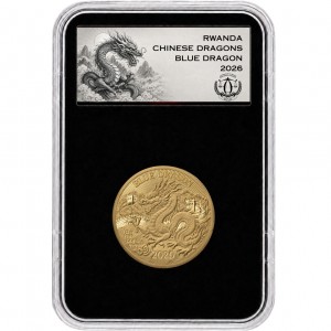 1/12 oz Gold Ruanda " BLUE DRAGON "  REVERSE PROOF im SLAB - max. 288 Gesamt ( ohne Color )