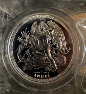 1 oz Silber Isle of man PremiumUncirculated  " Angel " in Kapsel - double sealed mixed years  ( diff.besteuert nach §25a UStG )